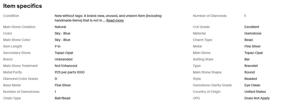 925 Fine Silver Topaz-Opal Gemstone 4-5 mm Round Cut Beads 9" Strand Bracelet V4 - Image 3 of 4