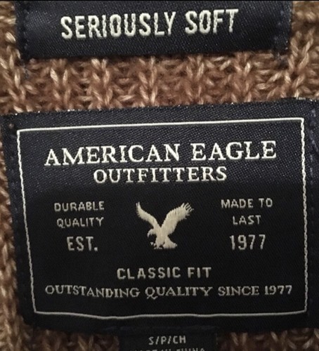 aeo womens gold sweater crew m boyfriend knit - Picture 5 of 6