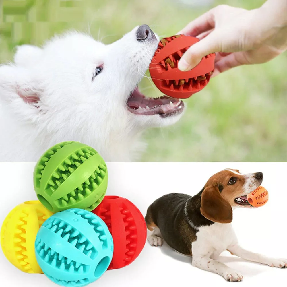 Pet Dog Toy Interactive Rubber Ball for Dogs Puppy Cat Chewing