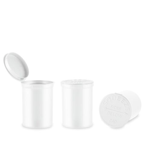 Frascos de dram Loud Lock Pop Top - Contenedores de almacenamiento de alimentos - 30 Dram - 160ct - Blanco - Imagen 6 de 14