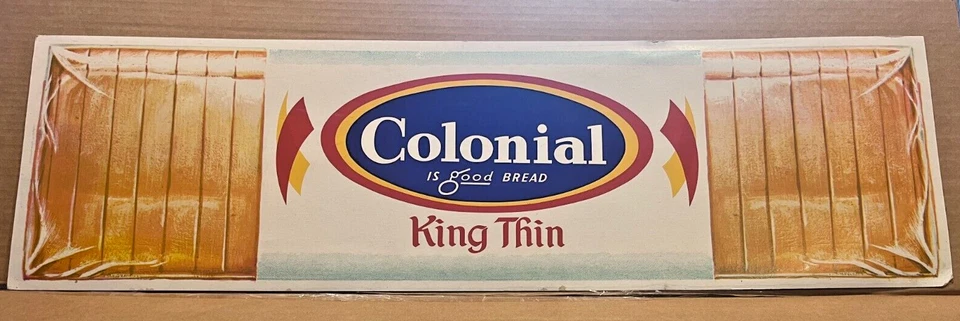Rare Vintage Colonial Bread King Thin Framed Cardboard Sign - Image 2 of 3