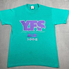 Vintage Jerzees 1992 Y.E.S ohio center of science Teal Shirt Size Small