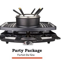 Olla grande eléctrica para fondue raclette fiesta Hibachi churrasco parrilla plancha 8 pax