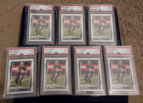 Lot of 7 x 2021 Donruss Rated Rookie Mac Jones! All PSA 9's!  Buy It Now option!