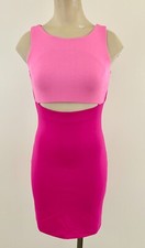 AMANDA UPRICHARD Sz P Pink Two Tone Cut Out Sleeveless BodyCon Stretch Dress
