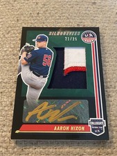 Aaron Nixon 2022 usa baseball stars & stripes silhouettes patch auto #21/25