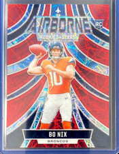 2024 Panini Rookies & Stars Bo Nix RC Airborne Red Lazer Longevity Prizm #A-BNX