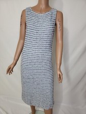 NEW ST. JOHN BEAUTIFUL BOUCLE TWEED DARK PISTACHIO MULTI DRESS SIZE- 10