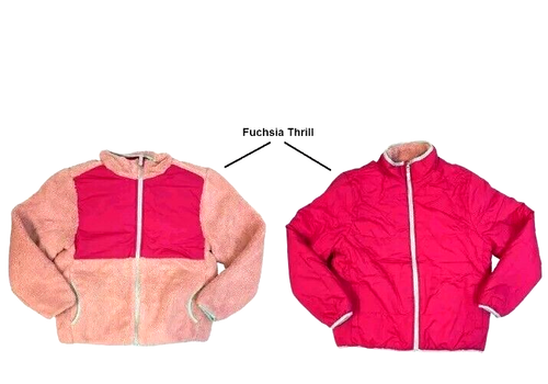 Member's Mark Girl's Fit Full-Zip Fleece Reversible Jacket Size 14-16 Pink