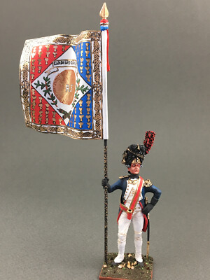 Painted Napoleonic tin figure 1/30, Standard Bearer Consular Guard VID SOLDIERS