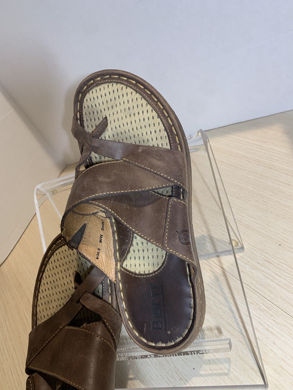 Born Women's Sorja Ii Opentoe leather Brown Sandal D62252 SZ 6M/36.5