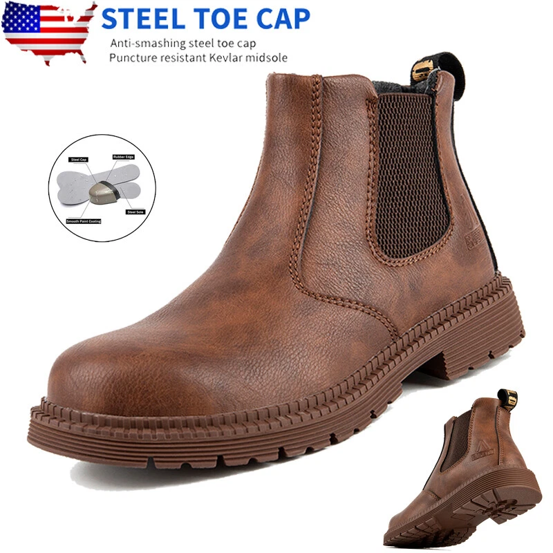 Men Work Safety Shoes Botas De Trabajo Para Hombre Waterproof Anti-Puncture