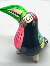 Hand Made 4" Clay Toucan Bird Whistle Folk Art Flute Bird