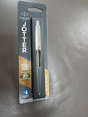NEW Parker Jotter  STAINLESS STEEL BALLPOINT Pen MEDIUM PT BLUE INK, SEALED