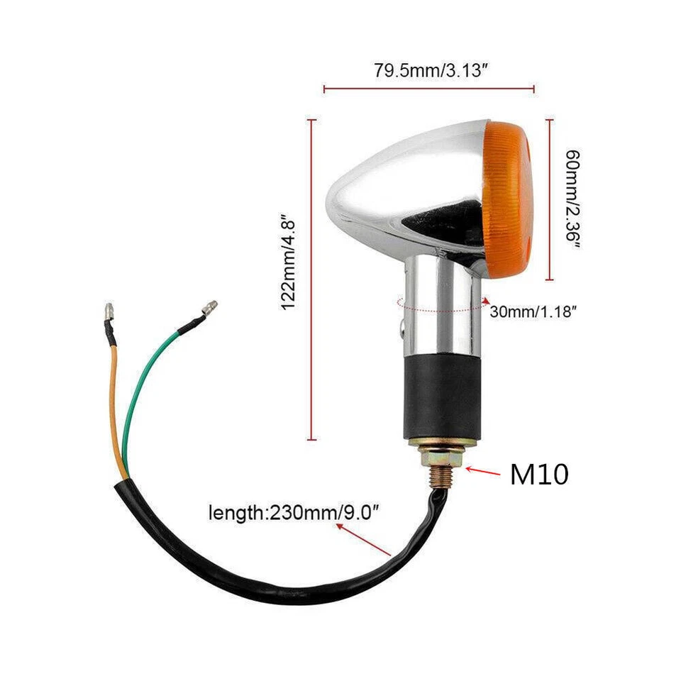 For Suzuki Intruder Volusia VS VL 800 1400 1500 4PCS M10 Turn Signals Lights US Foto 3 de 4