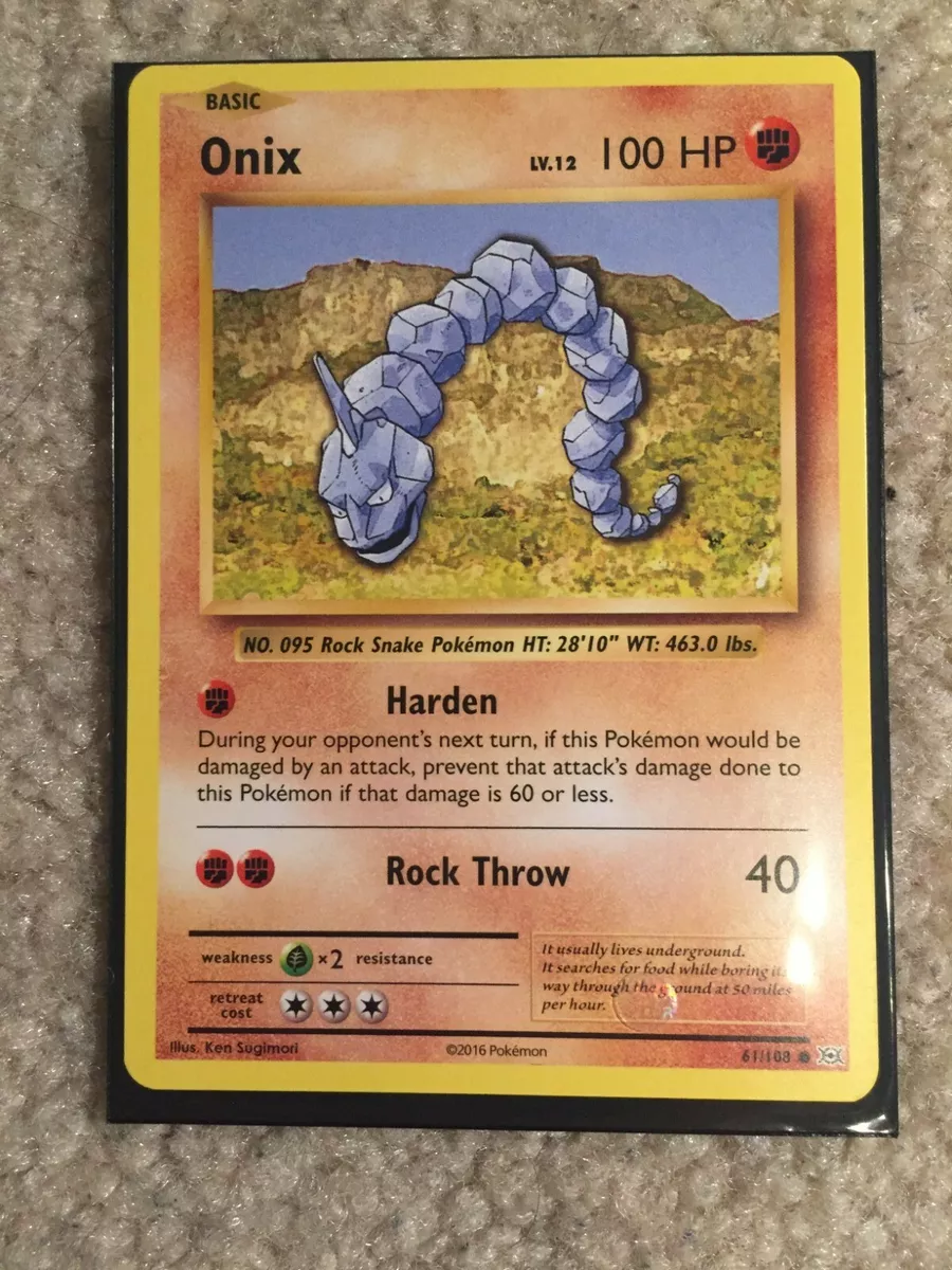 Onix 61/108 (NM, Pokemon Card, Evolutions, 2016, Fighting, Common)