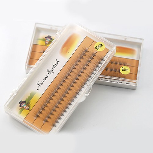 Kit da 60 ciuffetti ciglia finte senza nodo alla base finto visone Long Black - Zdjęcie 5 z 17