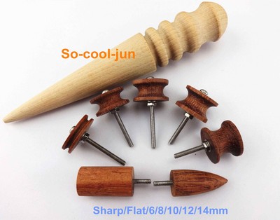 8pc Leathercraft Hardwood Mini Skirt Chaser Burnisher Wood
