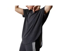 Josie Natori Womens Chi French Terry Split-Back Top Gray Size S