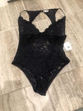 NWT Free People Speed Date Bodysuit in Black SMALL NEW 78