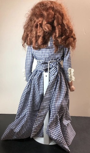 26.5” Antique Germany Bisque Redhead Girl Blue Stat. Eyes Doll Leather Body #L - Picture 10 of 12