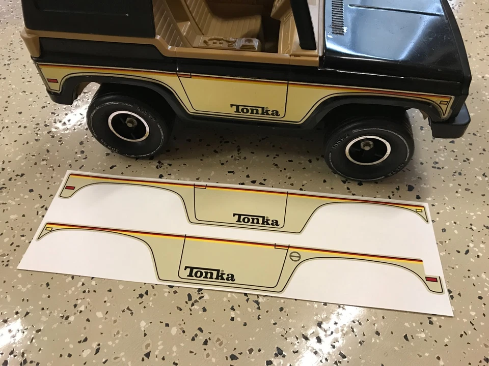 Mighty Tonka Ford Bronco Blazer Jeep MR-970 Metal 17" Años 70 Calcomanías Pegatinas Foto 3 de 4