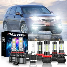 For Acura MDX 2007-13 8pcs LED HID Headlight Hi-Lo+DRL Fog Light Bulbs Combo Kit