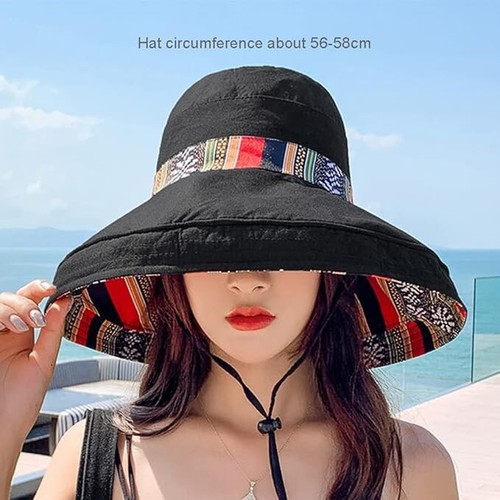 Women's Sun Hats Summer Beach UV Protection UPF Packable Wide Brim Chin Strap... - Picture 3 of 31
