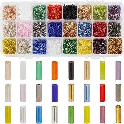 DIY Craft Bead Set 8400 Pcs Glass Bugle Beads for Jewelry Design