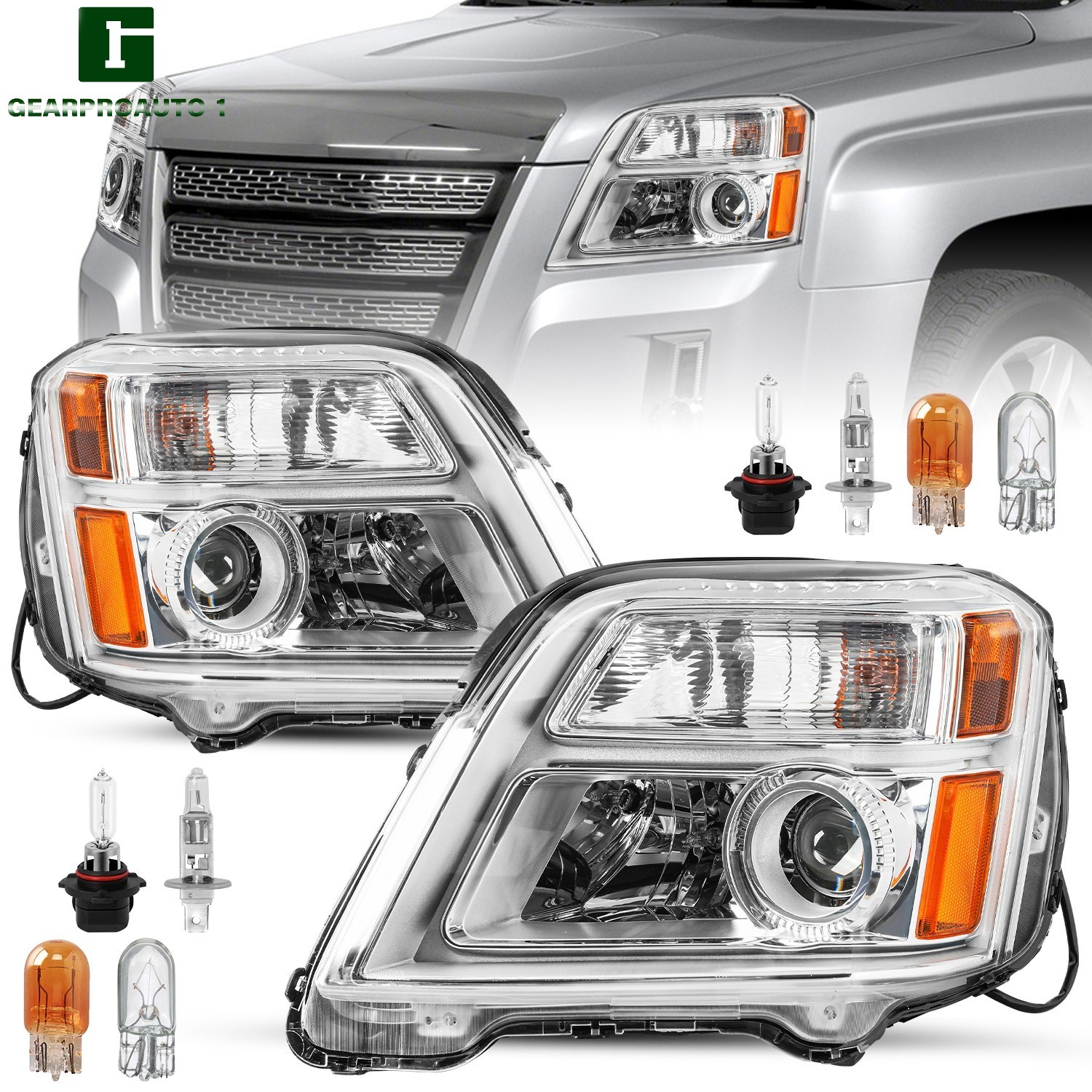 For GMC Terrain 2010-2015 Headlights [Halogen Factory] Headlamps Set Left&Right