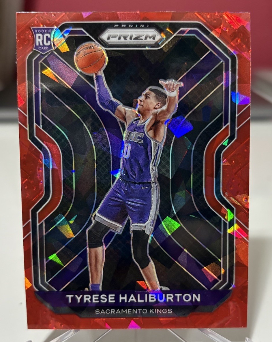 TYRESE HALIBURTON 2020-21 Panini Prizm Basketball RED ICE PRIZM Rookie Card SP