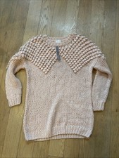Anthropologie foxiedox Pom-Pom Knit Sweater Dress S Long Sleeve Short NWT Pink