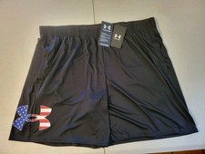 MEN'S UNDER ARMOUR FREEDOM TECH SIZE 2XL BIG FLAG LOGO SHORTS WITH SIDE POCKETS
