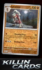 Reverse Holofoil Lycanroc 117/197 Pokemon Uncommon SV03: Obsidian Flames Card NM