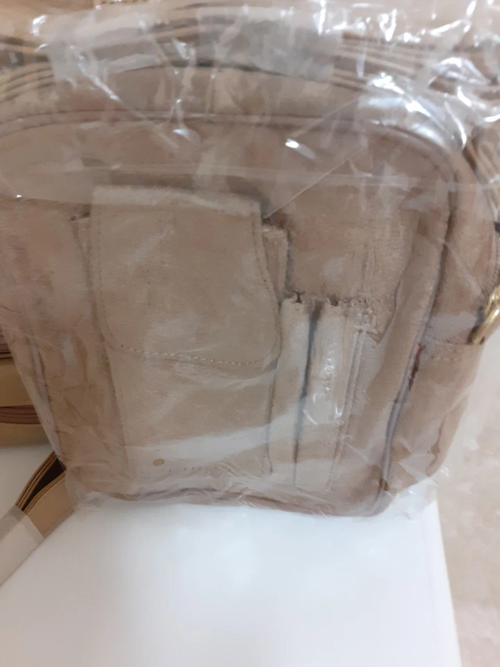 NEW MOIRA C HANDBAG SET. FAUX SUEDE  NEUTRAL COLOUR.MAIN BAG & CROSSBODY BAG. - Image 4 of 4