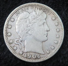 1904 Barber Quarter * Full Liberty * Better Grade * Nice Eye Appeal * 4791