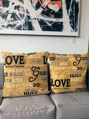 2er Set Senf Kissenbezüge 18x18 Luxus Schlafsofa Eckig Dekor Kissen