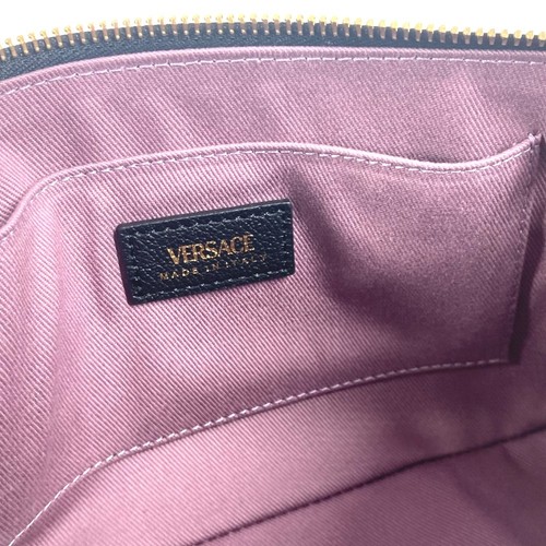 VERSACE medusa logo shoulder bag Shoulder Bag Leather Black/Gold Unused - Picture 13 of 16