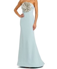 Mac Duggal Rhinestone Blue Dress Size 2