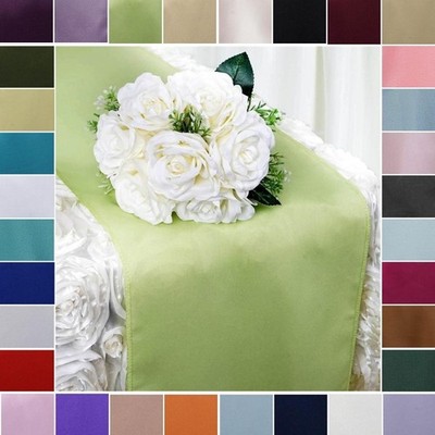 10 POLYESTER 12x108'' Table RUNNERS Wedding Party Reception Decorations SALE
