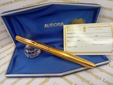 Stilografica Aurora 98 in oro laminato e Box restaurata e garantita