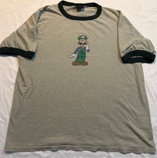 Nintendo 2003 Super Mario Bros Luigi Ringer Tshirt Single Stitch XL Vintage RARE