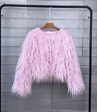 Womens Shaggy Faux Fur Fleece Coat Winter Warm Jacket Cardigan Outwear PLUS SIZE