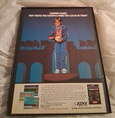 Summer Games Epyx Framed Print Ad 1984 8.5x11