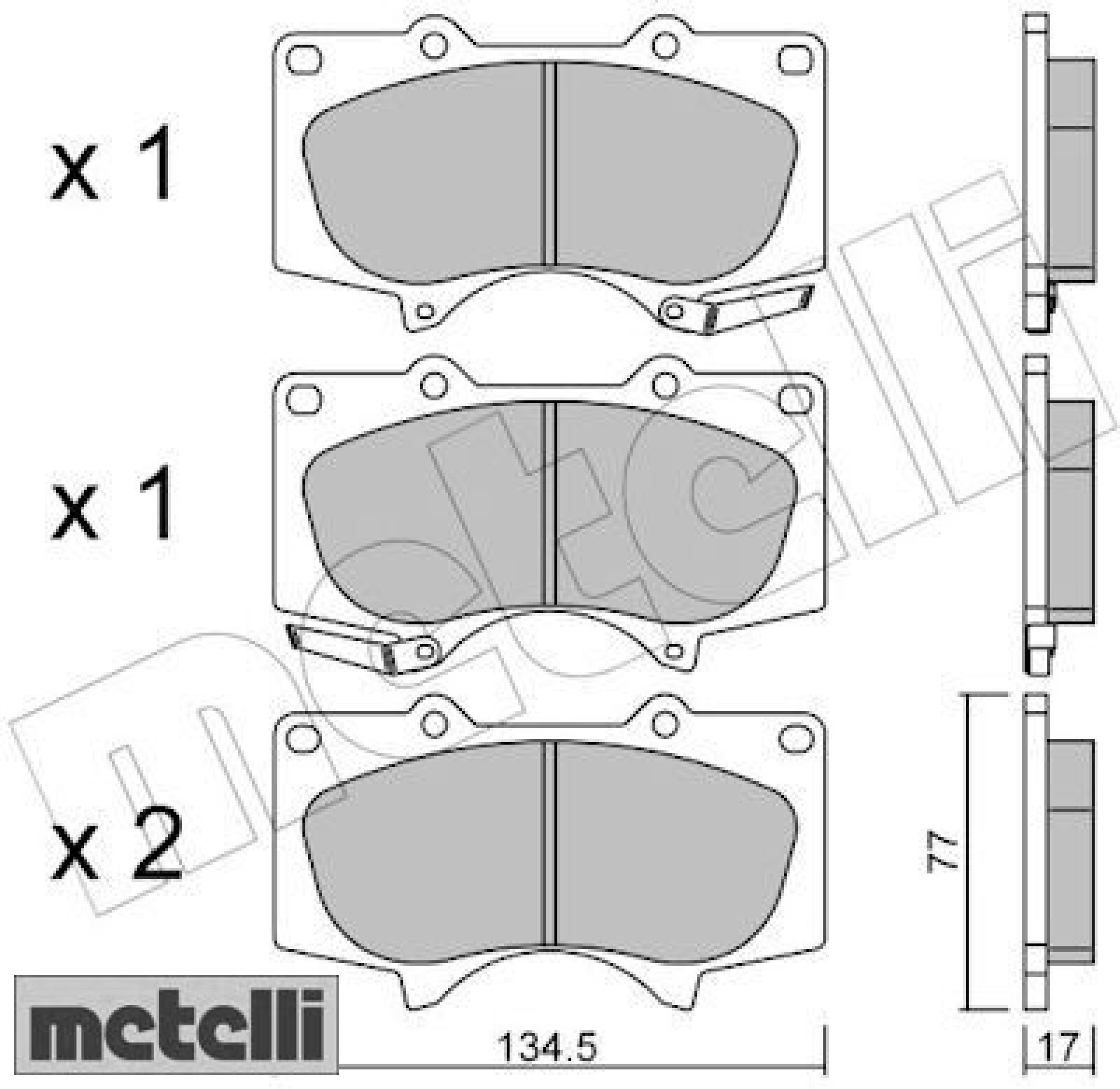 metelli 22-0454-0 Bremsbelagsatz für Scheibenbremse Bremsbelagsatz