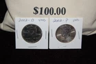 2002 Kennedy Half Dollars P & D BU direct from Mint Sewn Bag - Free Shipping