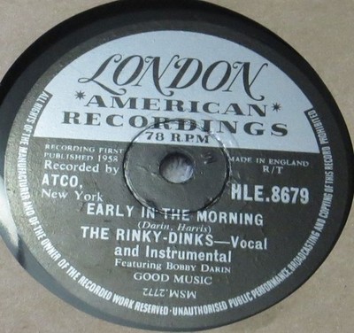 The Rinky-Dinks - Early in the morning  1958 UK London 78 RPM
