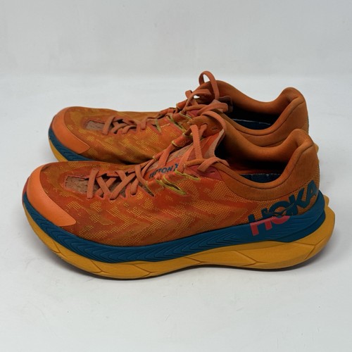 Scarpe da corsa sportive Hoka One One Tecton X sneakers uomo 8,5 D arancione blu - Foto 4 di 21