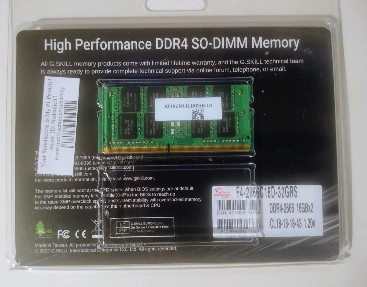 25+ Crucial PC4-21300 (DDR4-2666) Bus Speed Computer RAM 16 GB