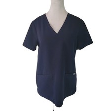 FIGS Size S Casma Three-Pocket Scrub Top Navy Workwear Nurse Doctor RN Hospital